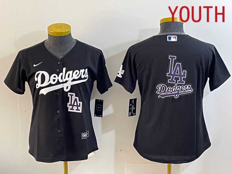 Youth Los Angeles Dodgers Blank Black Game 2024 Nike MLB Jersey style 11217
